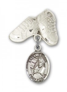 Pin Badge with St. Edwin Charm and Baby Boots Pin [BLBP2314]