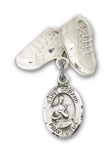 Pin Badge with St. Gerard Charm and Baby Boots Pin [BLBP0559]