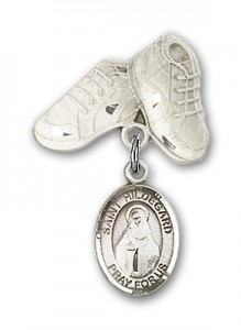 Pin Badge with St. Hildegard Von Bingen Charm and Baby Boots Pin [BLBP1700]