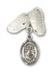Pin Badge with St. John the Apostle Charm and Baby Boots Pin [BLBP0657]