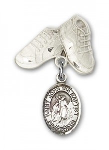 Pin Badge with St. John the Baptist Charm and Baby Boots Pin [BLBP0643]