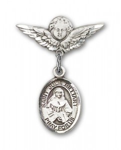 Pin Badge with St. Julie Billiart Charm and Angel with Smaller Wings Badge Pin [BLBP1082]
