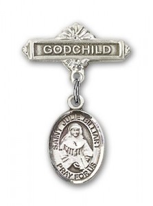 Pin Badge with St. Julie Billiart Charm and Godchild Badge Pin [BLBP1083]