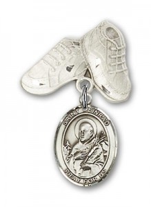 Pin Badge with St. Meinrad of Einsideln Charm and Baby Boots Pin [BLBP2020]