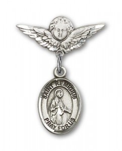 Pin Badge with St. Remigius of Reims Charm and Angel with Smaller Wings Badge Pin [BLBP1789]