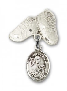 Pin Badge with St. Theresa Charm and Baby Boots Pin [BLBP1007]