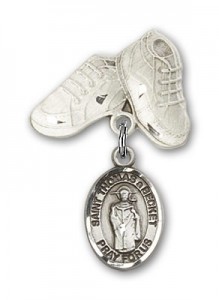Pin Badge with St. Thomas A Becket Charm and Baby Boots Pin [BLBP2237]
