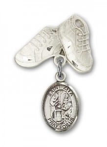 Pin Badge with St. Zita Charm and Baby Boots Pin [BLBP1588]