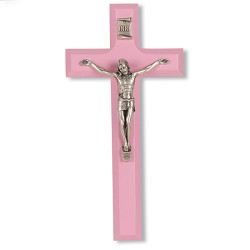 Pink Wood Crucifix - 7 inch [CRX4051]