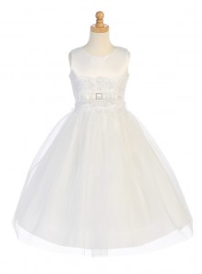 Plus Size First Communion Dress with Bow Accent [LCDPL140]