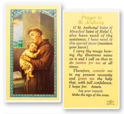 Prayer To St. Anthony Laminated Prayer Card [HPR300]