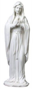 Praying Madonna Statue in White Resin - 11.75 inches [GSCH020]