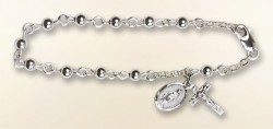 Rosary Bracelet - Round Beads and crucifix pendant [BC0199]