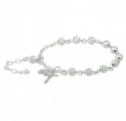 Rosary Bracelet - Sterling Silver with 6mm Sterling Beads [RB3452]
