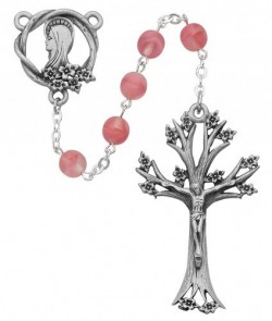 Rose Glass Dogwood Rosary [RB3225]