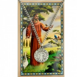 Round St. Francis of Assisi Medal with Prayer Card [PC0113]