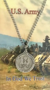 Round St. Michael Army Medal with Prayer Card [PC0068]
