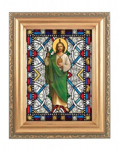 Saint Jude Gold Frame Stained Glass Effect [HFA4609]