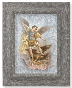 Saint Michael 7x9 Gray Oak Frame [HFA4656]