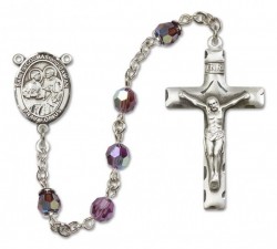 Saints Cosmas and Damian Sterling Silver Heirloom Rosary Squared Crucifix [RBEN0427]