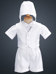 Satin Boy's Baptism Vest &amp; Shorts with Hat [LB1001]