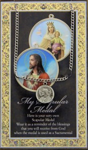 Scapular Medal in Pewter with Bi-Fold Prayer Card [HPM001]