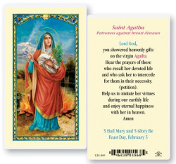 St. Agatha Laminated Prayer Card [HPR400]