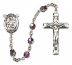 St. Agnes of Rome Sterling Silver Heirloom Rosary Squared Crucifix [RBEN0064]