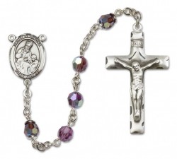 St. Ambrose Sterling Silver Heirloom Rosary Squared Crucifix [RBEN0073]