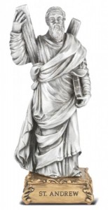 Saint Andrew Pewter Statue 4 Inch [HRST404]