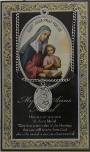 St. Anne Medal in Pewter with Bi-Fold Prayer Card [HPM057]