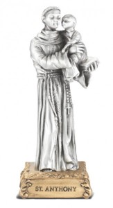Saint Anthony Pewter Statue 4 Inch [HRST300]
