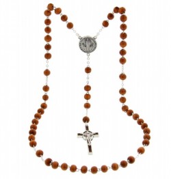 St. Benedict Rosary Light Brown 6mm [SFA0013]