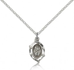 Pointed Oval Petite St. Christopher Necklace [BM0680]