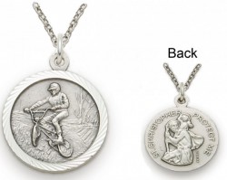 St. Christopher Off Road Bike Sports Medal with Chain [SM0056]