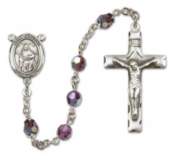 St. Deborah Sterling Silver Heirloom Rosary Squared Crucifix [RBEN0170]