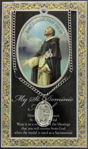 St. Dominic Medal in Pewter with Bi-Fold Prayer Card [HPM018]