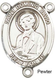 St. Dominic Savio Rosary Centerpiece Sterling Silver or Pewter [BLCR0328]