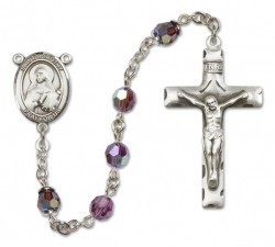 St. Dorothy Sterling Silver Heirloom Rosary Squared Crucifix [RBEN0174]