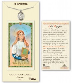 St. Dymphna Medal in Pewter with Prayer Card [BLPCP042]