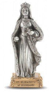 Saint Elizabeth of Hungary Pewter Statue 4 Inch [HRST438]