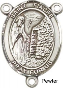 St. Fiacre Rosary Centerpiece Sterling Silver or Pewter [BLCR0396]