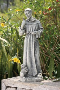 St. Francis Garden Statue with Rabbit - 24“ [GAR1034]