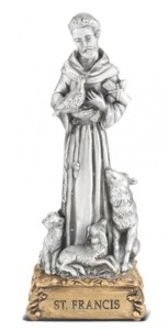 Saint Francis Pewter Statue 4 Inch [HRST310]