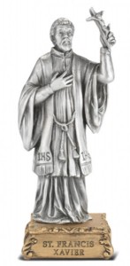 Saint Francis Xavier Pewter Statue 4 Inch [HRST444]
