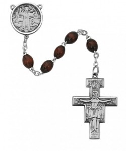 St. Francis of Assisi Rosary with Wood Beads [MVRB1101]