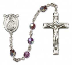 St. Gerard Sterling Silver Heirloom Rosary Squared Crucifix [RBEN0207]