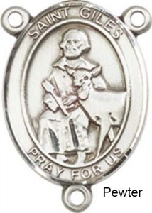 St. Giles Rosary Centerpiece Sterling Silver or Pewter [BLCR0447]