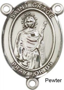 St. Grace Rosary Centerpiece Sterling Silver or Pewter [BLCR0354]