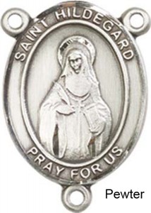 St. Hildegard Von Bingen Rosary Centerpiece Sterling Silver or Pewter [BLCR0359]